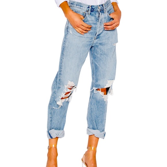 AGOLDE 90s Jeans Cut off Shorts In Fallout - Picture 10 of 11